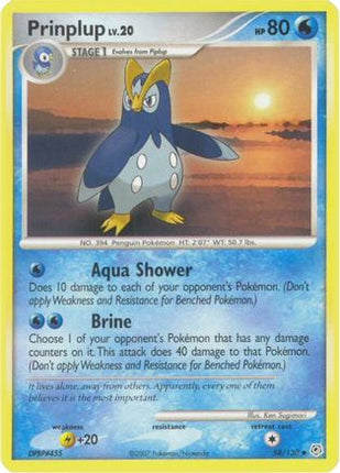 Prinplup 058/130  - Reverse Holofoil Diamond and Pearl - Uncommon