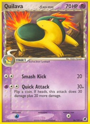 Quilava (Delta Species) 036/101  - Reverse Holofoil Dragon Frontiers - Uncommon