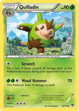 Quilladin 013/146  - Reverse Holofoil XY Base Set - Uncommon