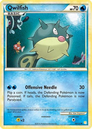 Qwilfish 050/123  - Reverse Holofoil HeartGold SoulSilver - Uncommon