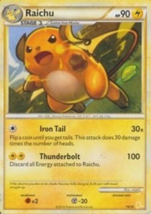 Raichu (#19 Non-Holo)/30  HGSS Trainer Kit Gyarados & Raichu - Common