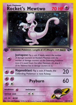 Rocket's Mewtwo 014/132  - 1st Edition Holofoil Gym Challenge - Holo Rare