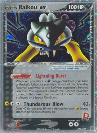 Rocket's Raikou ex 108  - Holofoil Deoxys - Secret Rare