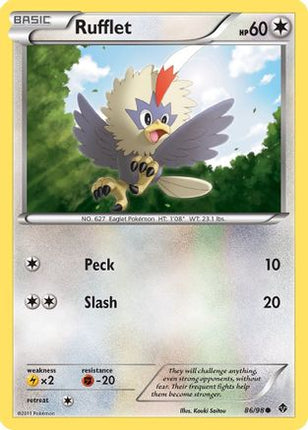 Rufflet (86)/98  - Reverse Holofoil Emerging Powers - Common