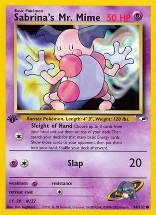 Sabrina's Mr. Mime 094/132  - 1st Edition Gym Heroes - Common
