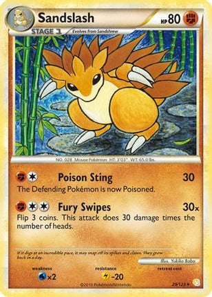 Sandslash 029/123  - Reverse Holofoil HeartGold SoulSilver - Rare