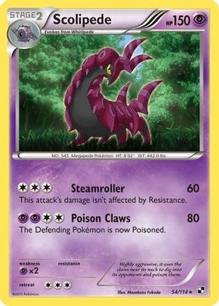 Scolipede/114  - Reverse Holofoil Black and White - Rare