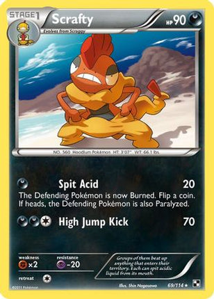 Scrafty/114  - Reverse Holofoil Black and White - Rare