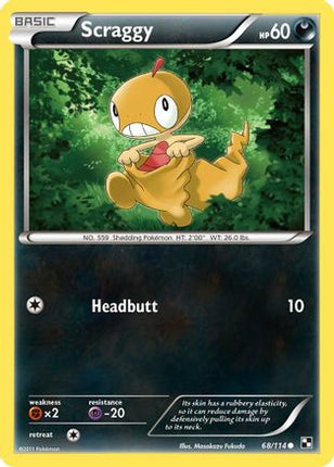Scraggy/114  - Reverse Holofoil Black and White - Common