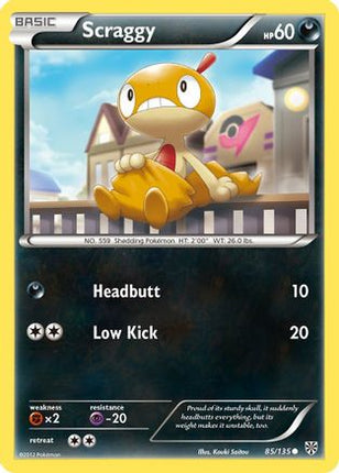 Scraggy 085/135  - Reverse Holofoil Plasma Storm - Common