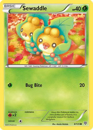 Sewaddle/135  - Reverse Holofoil Plasma Storm - Common