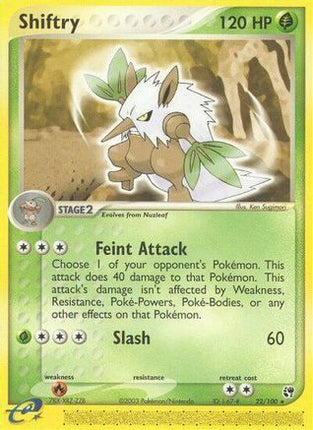 Shiftry 022/100  - Reverse Holofoil Sandstorm - Rare