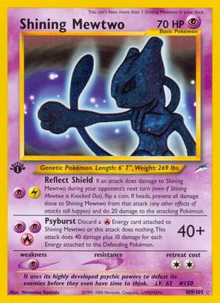 Shining Mewtwo 109  - 1st Edition Holofoil Neo Destiny - Secret Rare