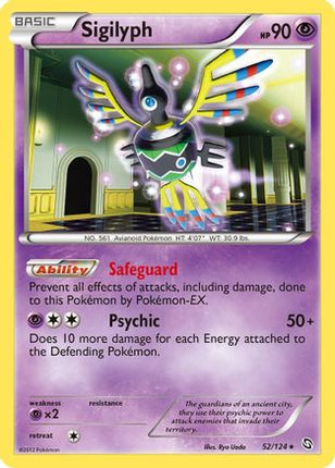 Sigilyph 052/124  - Reverse Holofoil Dragons Exalted - Holo Rare