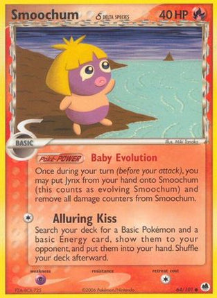 Smoochum (Delta Species) 064/101  - Reverse Holofoil Dragon Frontiers - Common