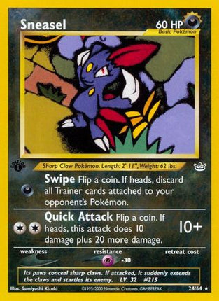 Sneasel 024/64  - 1st Edition Neo Revelation - Rare