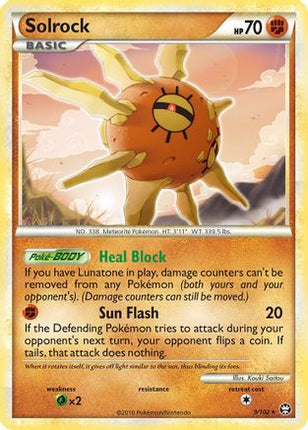 Solrock 009/102  - Reverse Holofoil Triumphant - Holo Rare