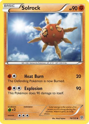 Solrock/135  - Reverse Holofoil Plasma Storm - Uncommon