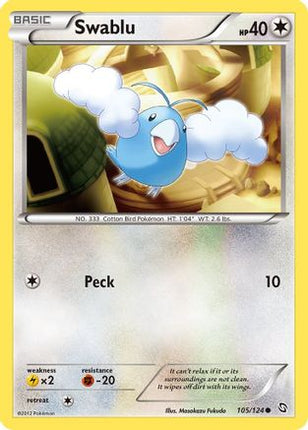 Swablu (105)/124  - Reverse Holofoil Dragons Exalted - Common