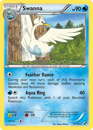 Swanna/114  - Reverse Holofoil Black and White - Rare