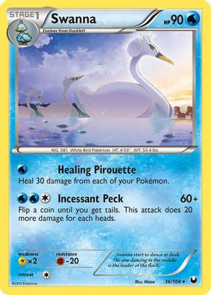 Swanna/108  - Reverse Holofoil Dark Explorers - Rare