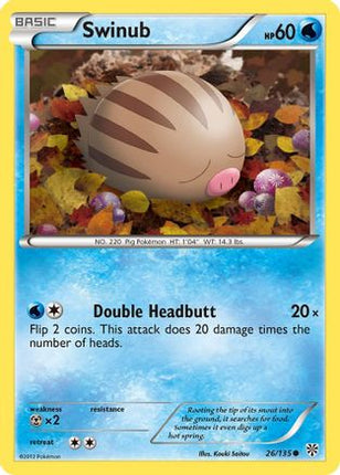 Swinub/135  - Reverse Holofoil Plasma Storm - Common