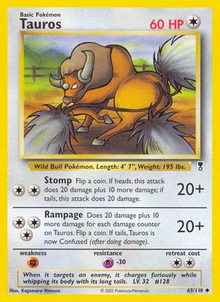 Tauros 065  - Reverse Holofoil Legendary Collection - Uncommon