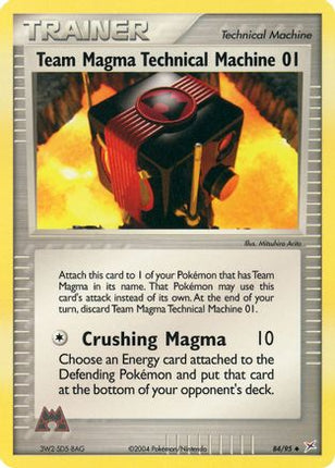 Team Magma Technical Machine 01/95  - Reverse Holofoil Team Magma vs Team Aqua - Uncommon