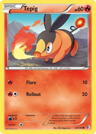 Tepig/149  - Reverse Holofoil Boundaries Crossed - Common