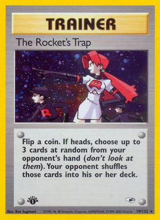 The Rocket's Trap 019/132  - 1st Edition Holofoil Gym Heroes - Holo Rare