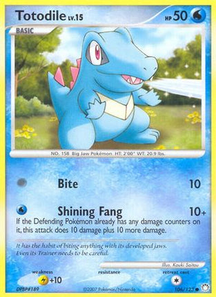 Totodile 106/123  Mysterious Treasures - Common