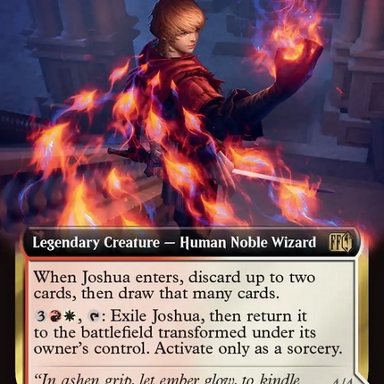 Joshua, Phoenix's Dominant // Phoenix, Warden of Fire (FIN-494) - FINAL FANTASY: (enchantment, Extended Art) Foil