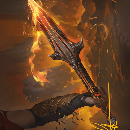 The Spear of Leonidas Art Card (Gold-Stamped Signature) (ASACR-004) - Assassin's Creed Art Series (Borderless)