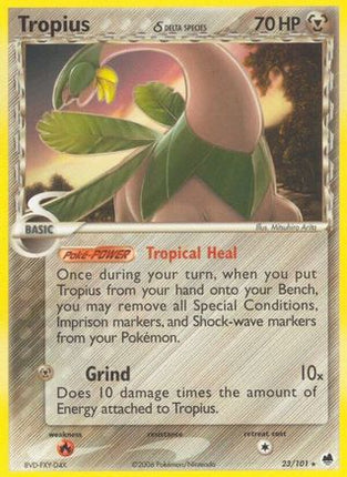 Tropius (Delta Species) 023/101  - Reverse Holofoil Dragon Frontiers - Rare