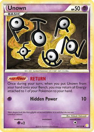 Unown (54) 054/123  - Reverse Holofoil HeartGold SoulSilver - Uncommon