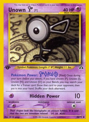 Unown [F] 048  - 1st Edition Neo Discovery - Uncommon