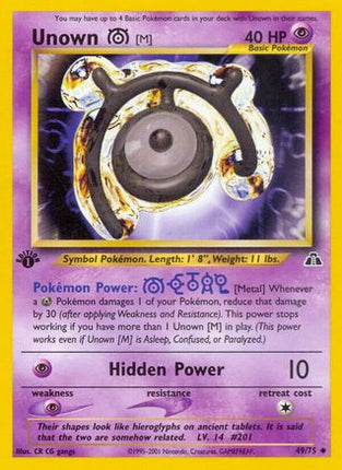 Unown [M] 049  - 1st Edition Neo Discovery - Uncommon