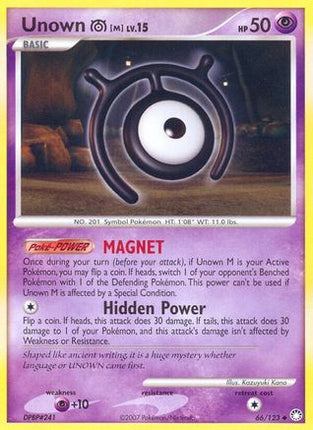 Unown [M]/123  - Reverse Holofoil Mysterious Treasures - Uncommon