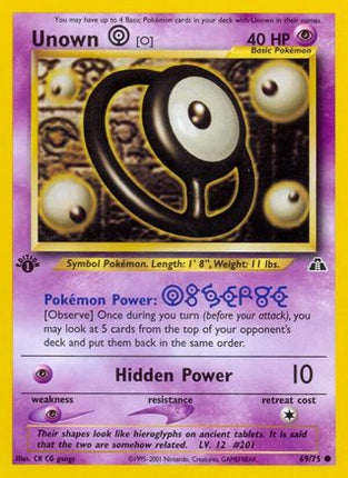 Unown [O] 069  - 1st Edition Neo Discovery - Common