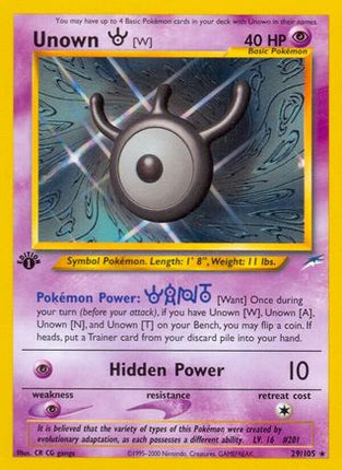 Unown [W] 029  - Unlimited Neo Destiny - Rare