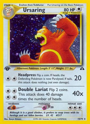 Ursaring (15) 015/75  - Unlimited Holofoil Neo Discovery - Holo Rare