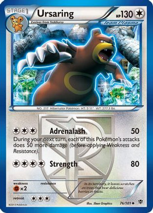 Ursaring (Team Plasma) 076/101  - Reverse Holofoil Plasma Blast - Uncommon