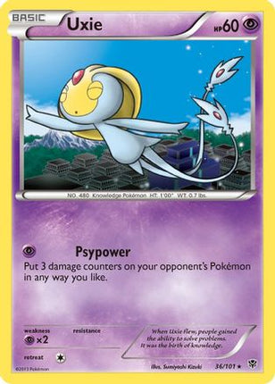 Uxie/101  - Reverse Holofoil Plasma Blast - Rare