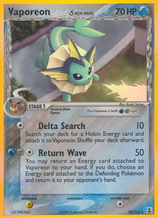 Vaporeon (Delta Species) 018  - Holofoil Delta Species - Holo Rare