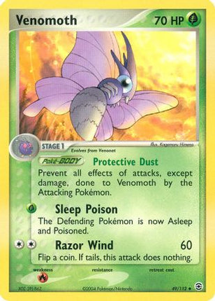 Venomoth 049  - Reverse Holofoil FireRed & LeafGreen - Uncommon
