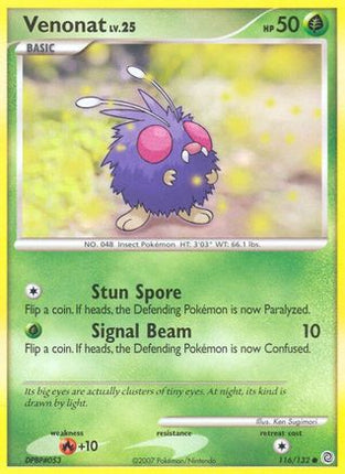 Venonat/132  - Reverse Holofoil Secret Wonders - Common