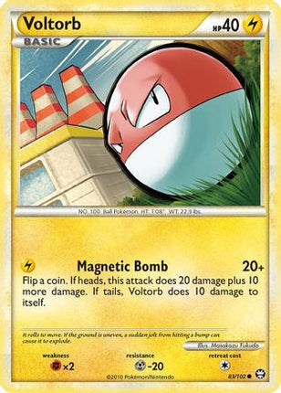 Voltorb/102  - Reverse Holofoil Triumphant - Common