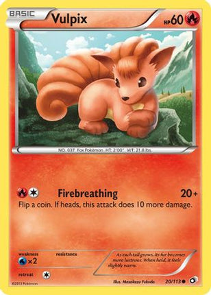 Vulpix 020/113  - Reverse Holofoil Legendary Treasures - Common