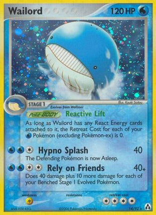 Wailord 014  - Reverse Holofoil Legend Maker - Holo Rare