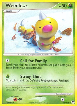 Weedle 093/106  - Reverse Holofoil Great Encounters - Common